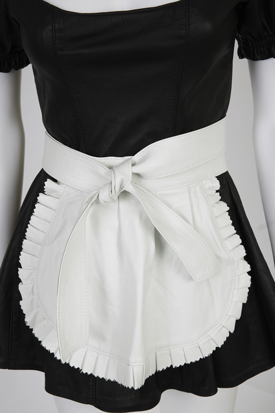 Locking Leather Maid Uniform Apron